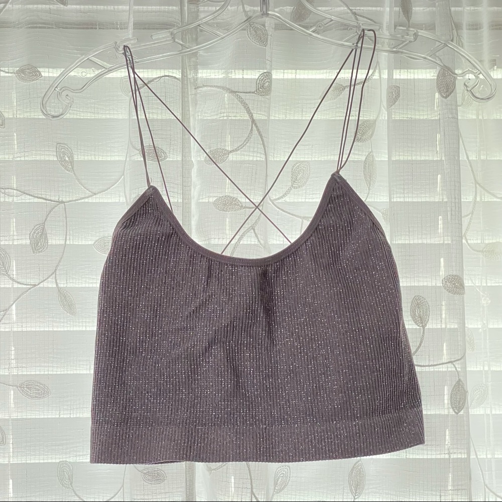 Silver Strappy Crop Top from Urban Outfitters